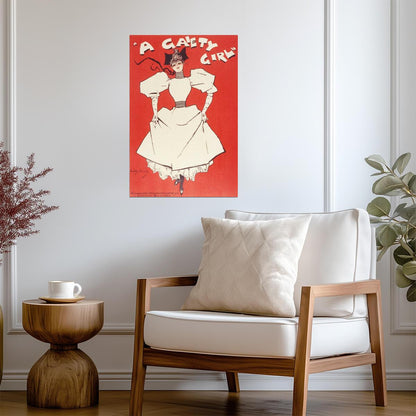 A Gaiety Girl Vintage Musical Ad | English Comedy Theatre Poster | Retro Victorian Era Art - Vintage & Retro Poster
