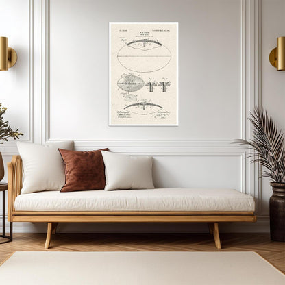 American Football Patent Diagram | Vintage Sports Poster | Game Room Wall Art - Vintage & Retro Poster