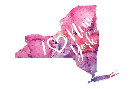 New York Map | I Love New York Watercolor Poster