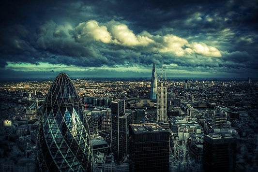 A Storm Brewing Over London | Cityscape Photography | Moody Weather Poster - Photography Poster