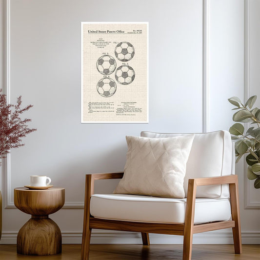 Classic Soccer Ball Patent | Vintage Sports Diagram | Football Wall Art Poster - Vintage & Retro Poster