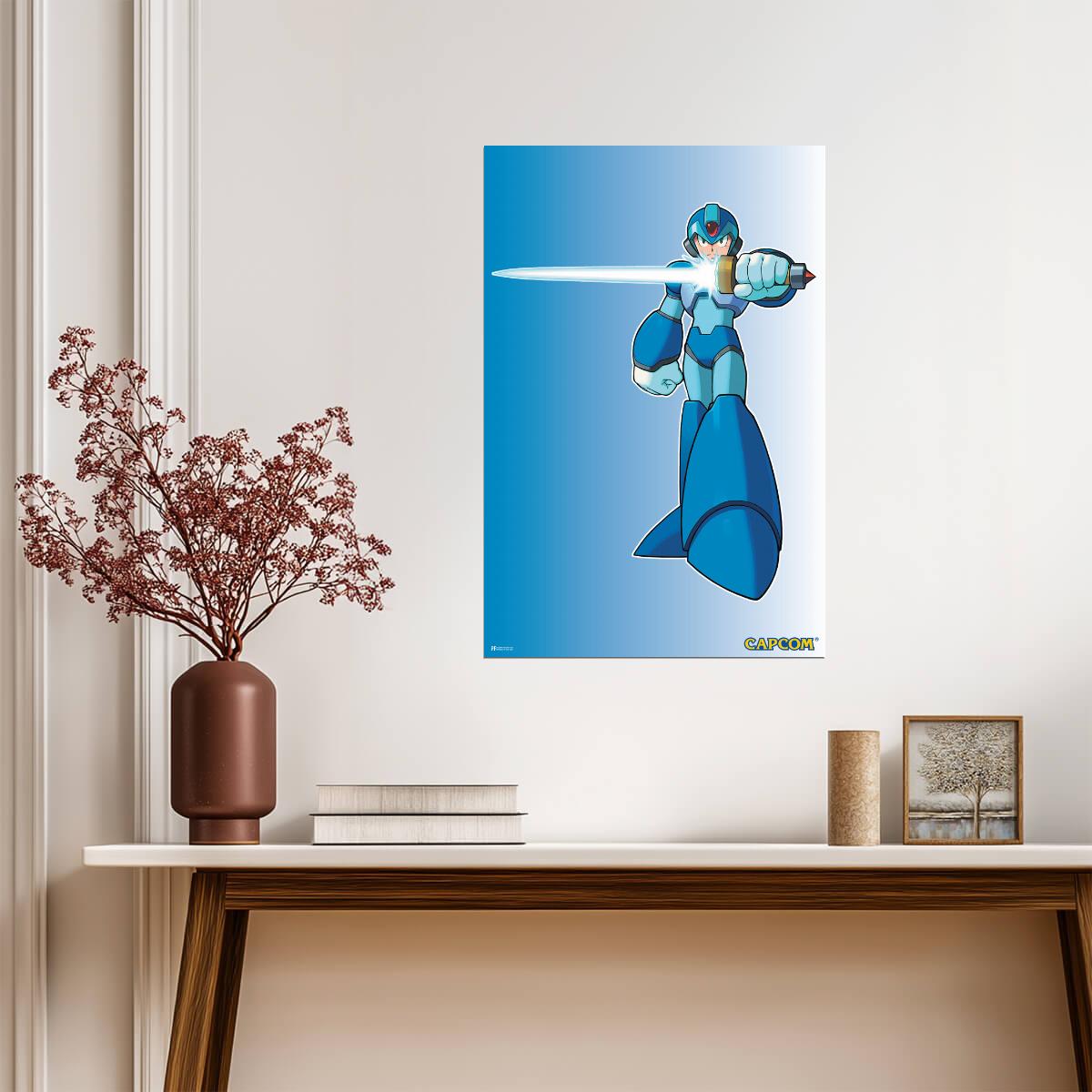 Mega Man X with Sword | Retro Gaming Character Poster - Video Games Poster