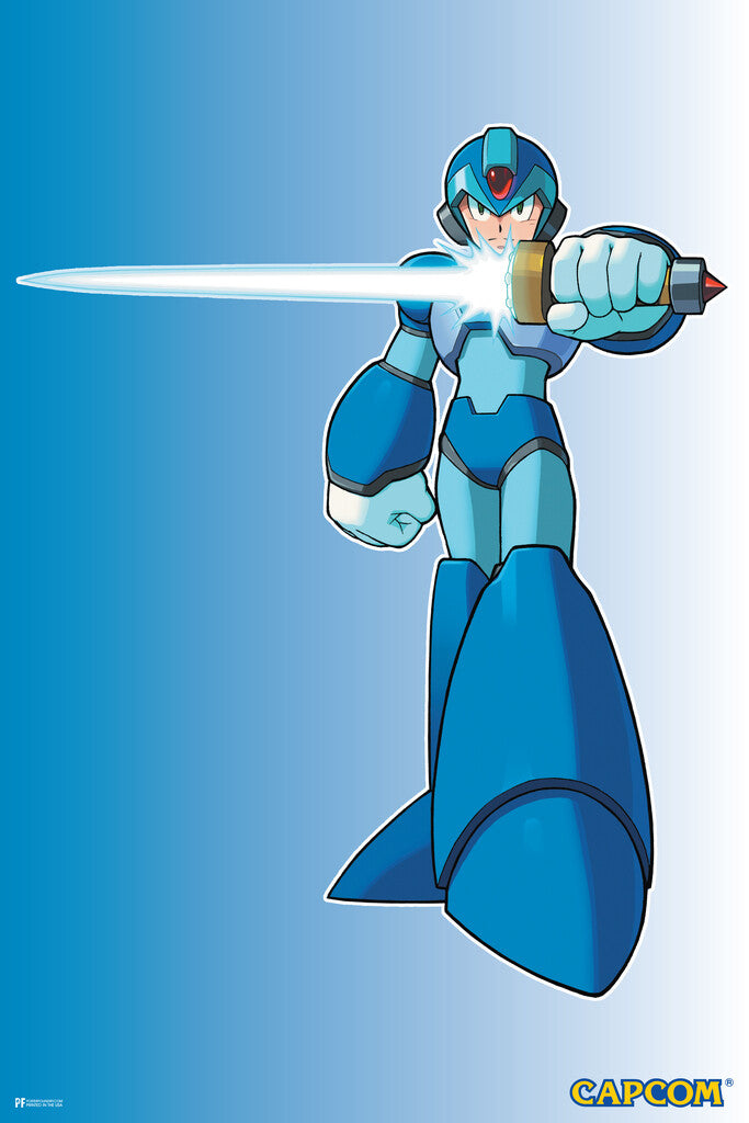 Mega Man X with Sword | Retro Gaming Character Poster - Video Games Poster