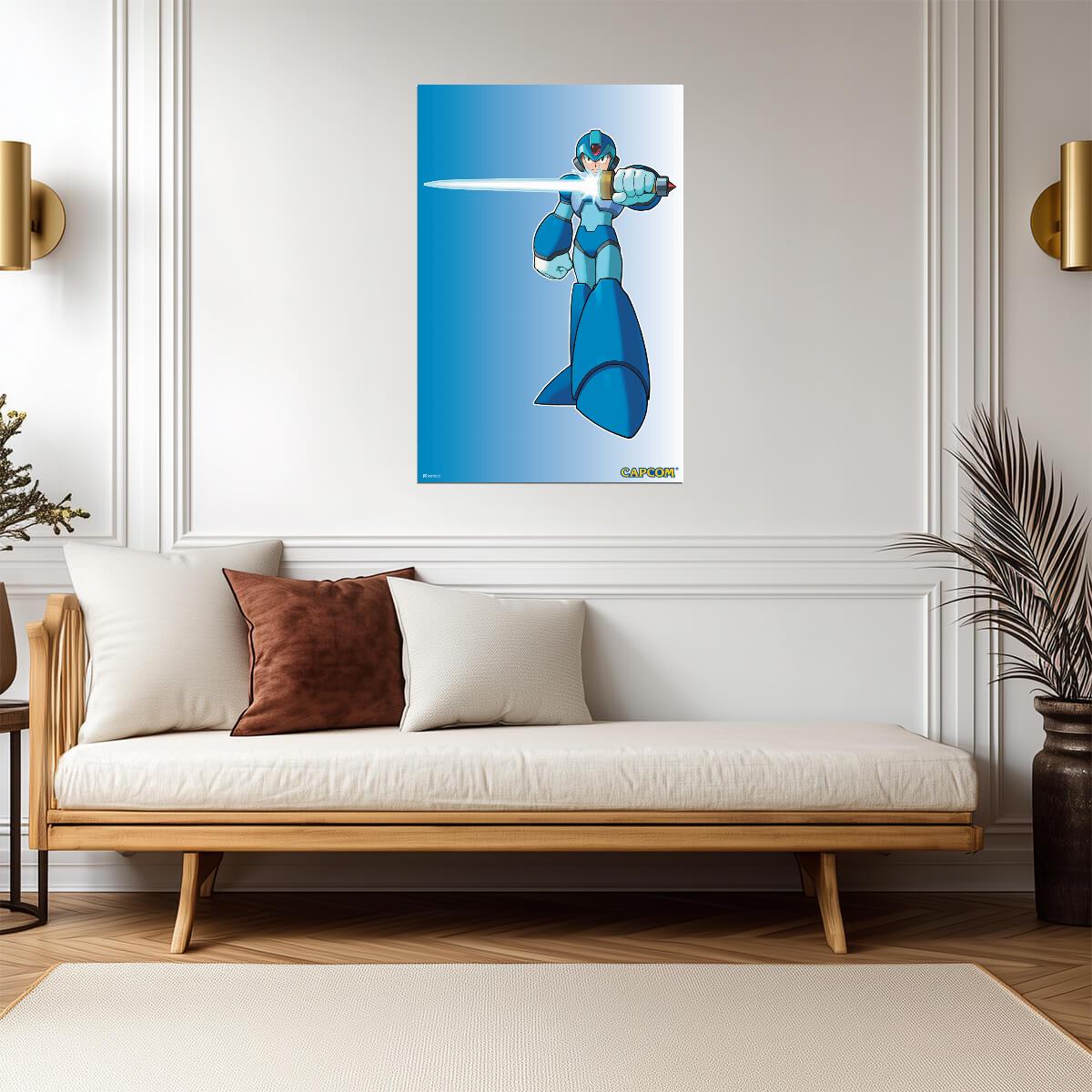 Mega Man X with Sword | Retro Gaming Character Poster - Video Games Poster