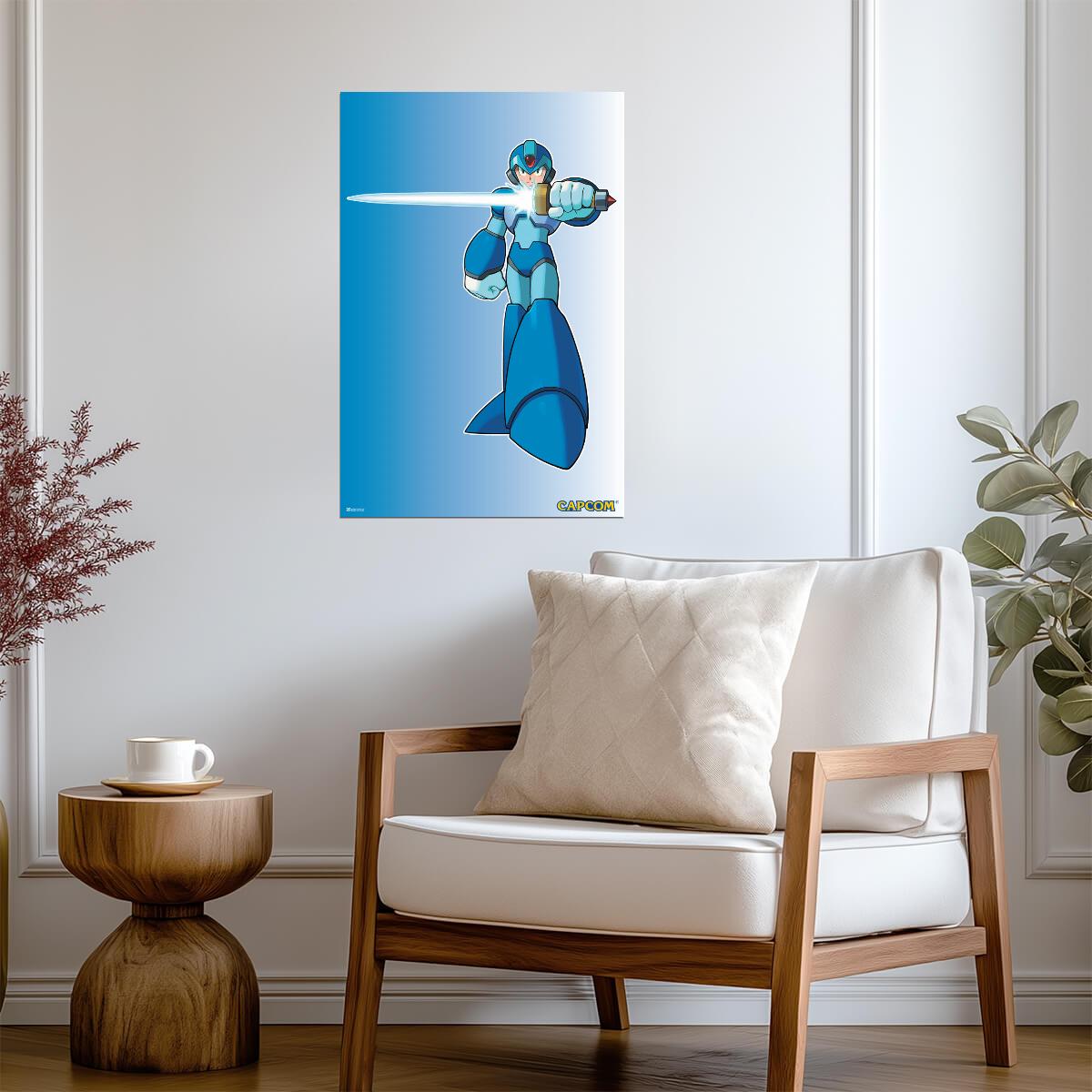 Mega Man X with Sword | Retro Gaming Character Poster - Video Games Poster