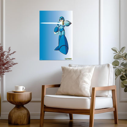 Mega Man X with Sword | Retro Gaming Character Poster - Video Games Poster