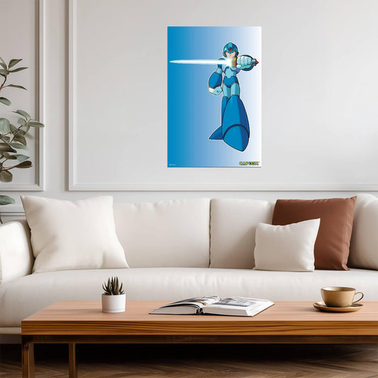 Mega Man X with Sword | Retro Gaming Character Poster - Video Games Poster