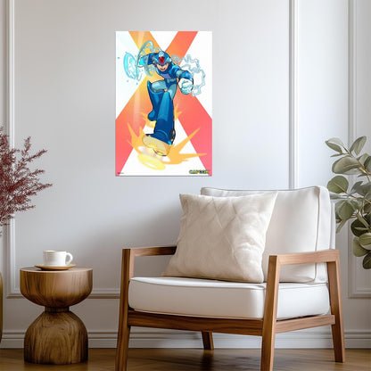 Mega Man X Power Up | Retro Video Game Poster | Nerd Gift for Gamers - Video Games Poster