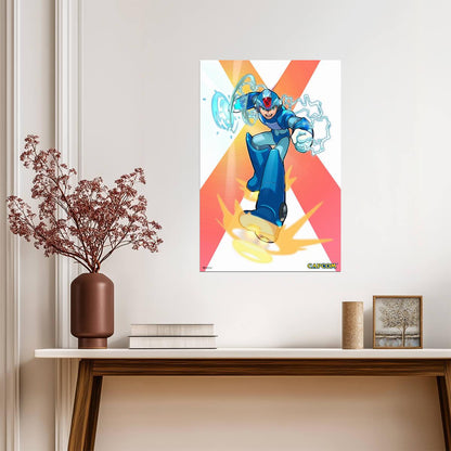 Mega Man X Power Up | Retro Video Game Poster | Nerd Gift for Gamers - Video Games Poster