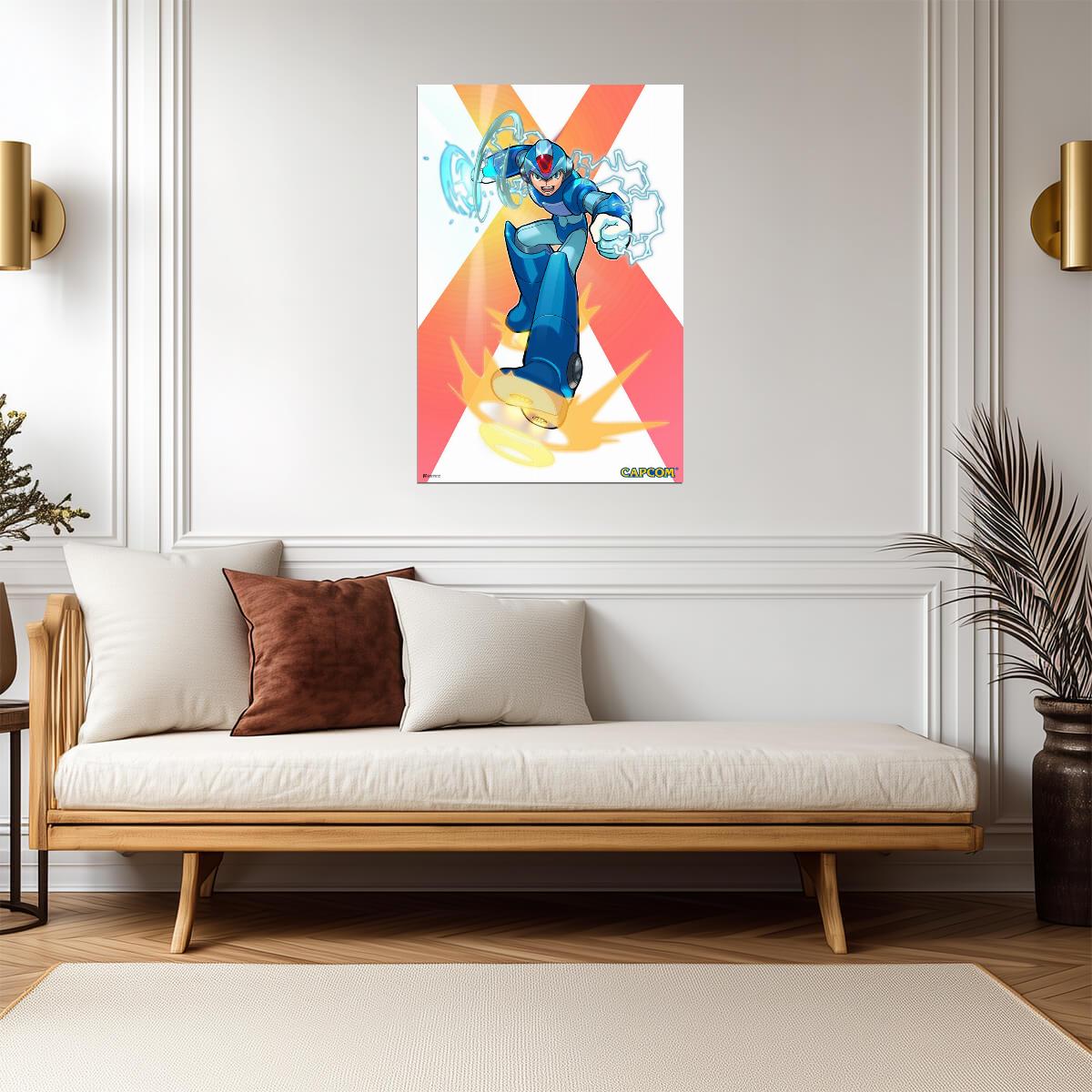 Mega Man X Power Up | Retro Video Game Poster | Nerd Gift for Gamers - Video Games Poster