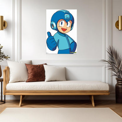 Mega Man Thumbs Up | Retro 8-Bit Gaming Poster | Nostalgic Gift for Him - Video Games Poster