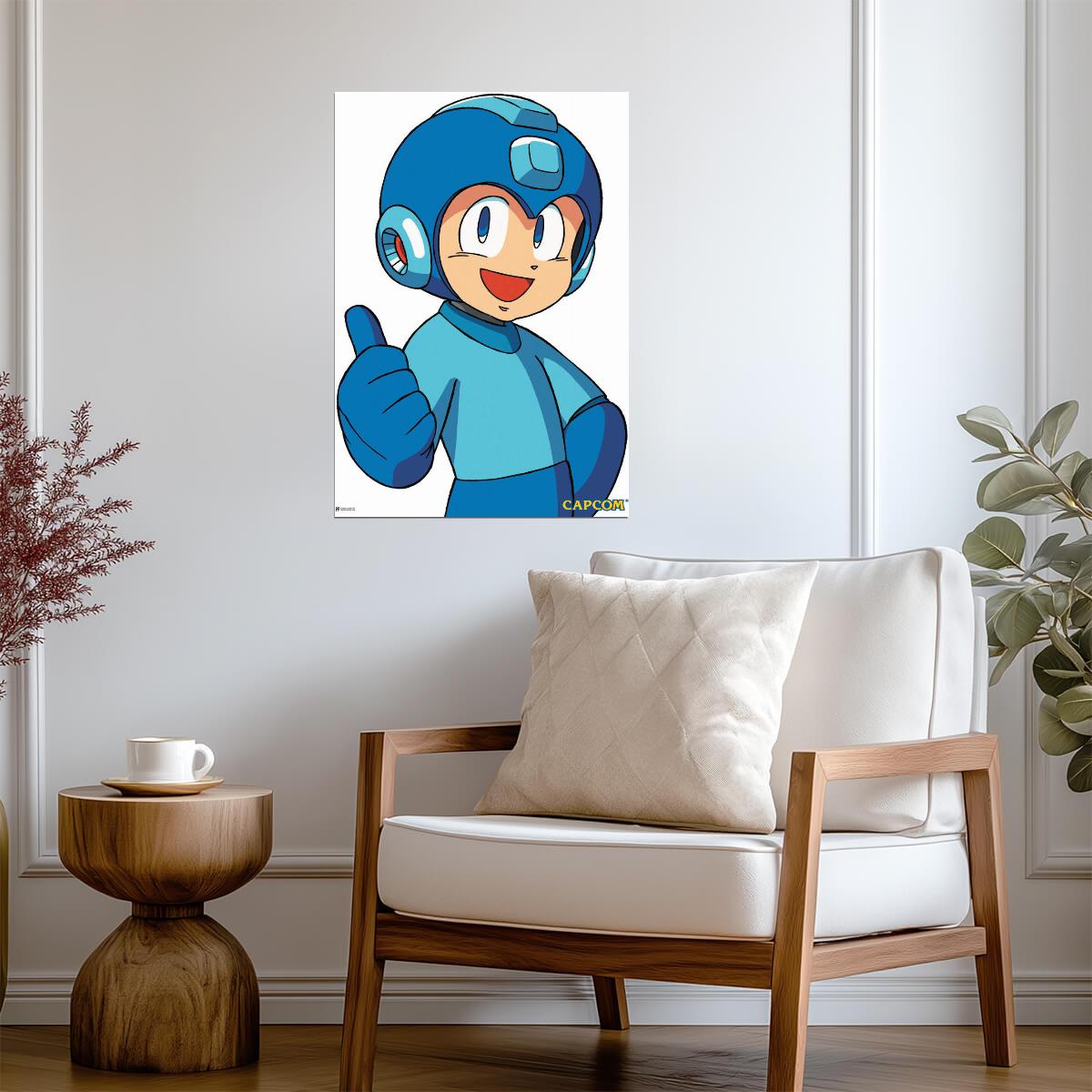 Mega Man Thumbs Up | Retro 8-Bit Gaming Poster | Nostalgic Gift for Him - Video Games Poster