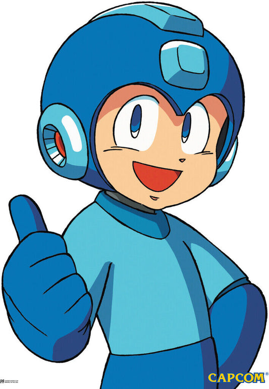 Mega Man Thumbs Up | Retro 8-Bit Gaming Poster | Nostalgic Gift for Him - Video Games Poster