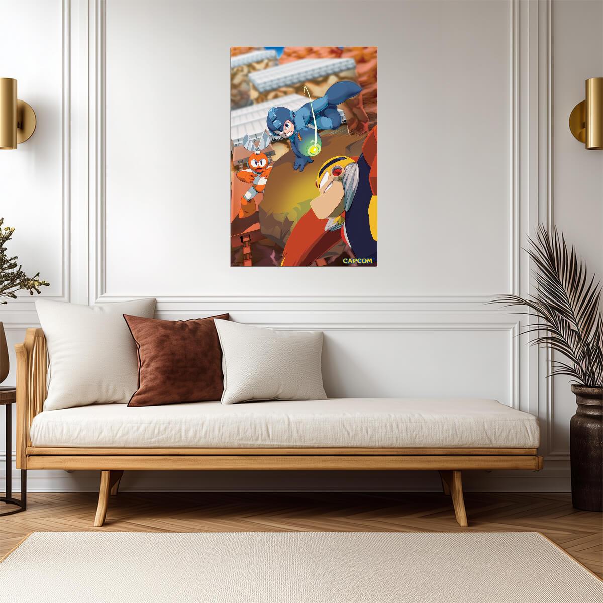 Mega Man vs Dr. Wily | Retro Boss Fight Poster - Video Games Poster