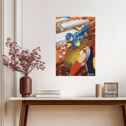 Mega Man vs Dr. Wily | Retro Boss Fight Poster - Video Games Poster