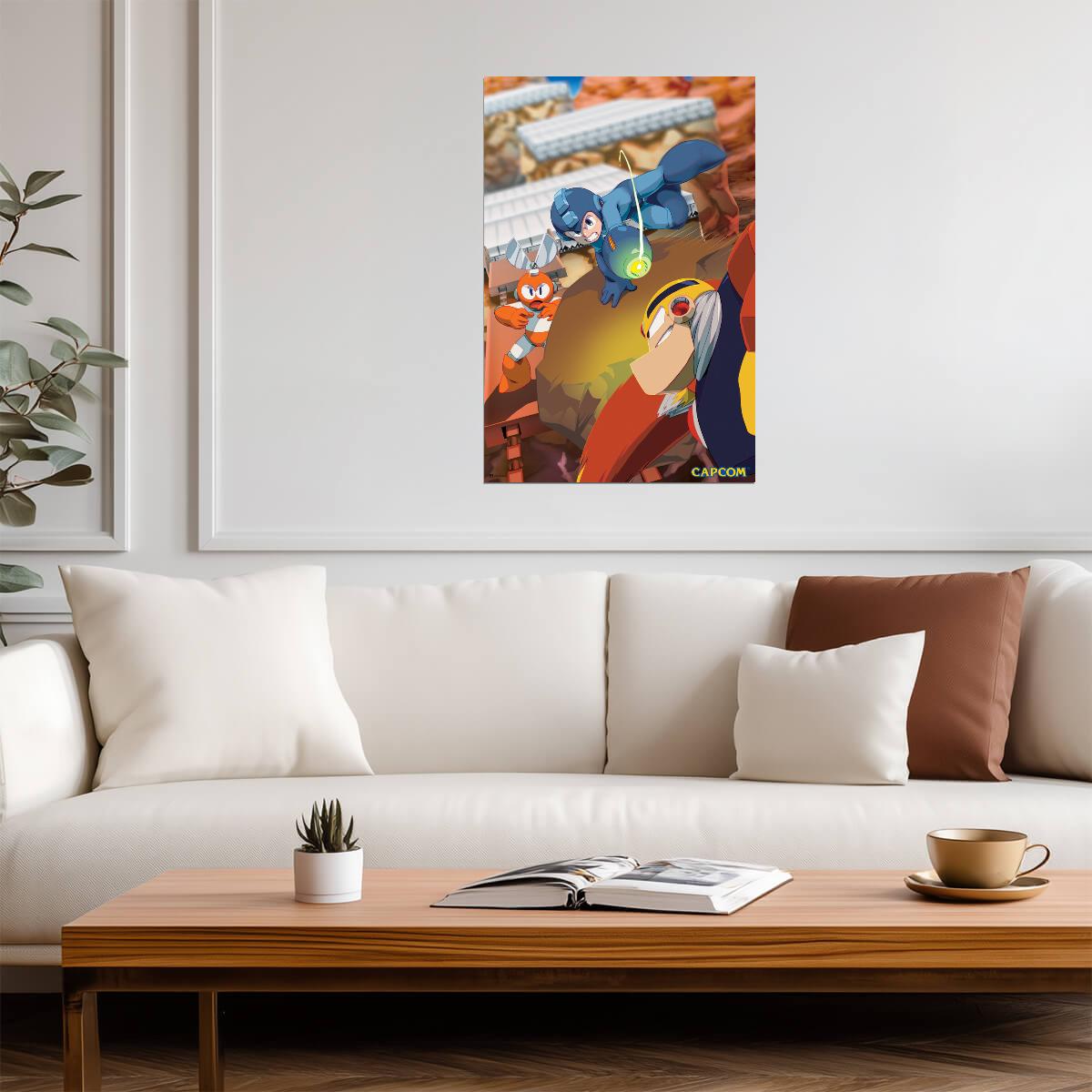 Mega Man vs Dr. Wily | Retro Boss Fight Poster - Video Games Poster