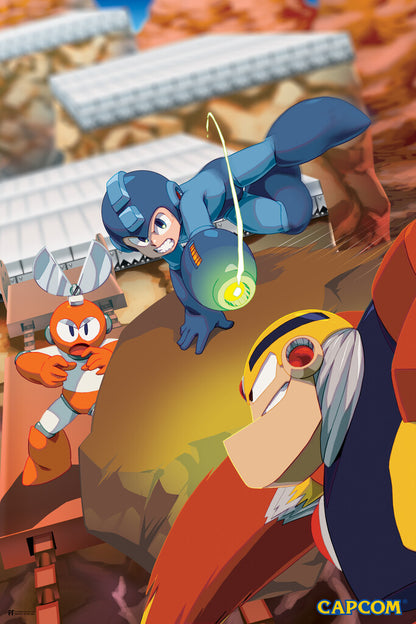 Mega Man vs Dr. Wily | Retro Boss Fight Poster - Video Games Poster