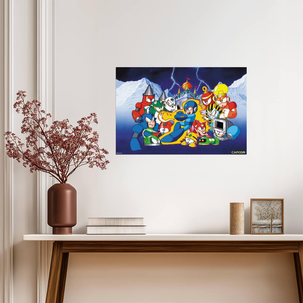 Mega Man Bosses Select Screen | Retro Gaming Poster - Video Games Poster