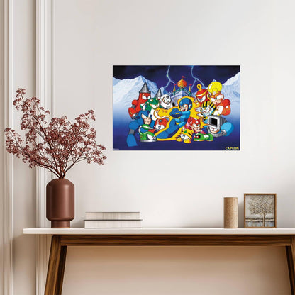 Mega Man Bosses Select Screen | Retro Gaming Poster - Video Games Poster
