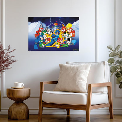 Mega Man Bosses Select Screen | Retro Gaming Poster - Video Games Poster