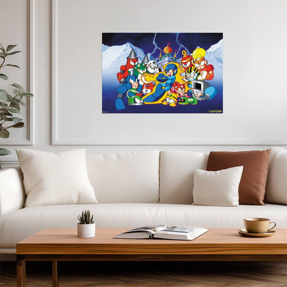 Mega Man Bosses Select Screen | Retro Gaming Poster - Video Games Poster