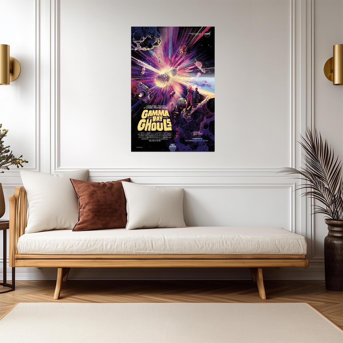 NASA Visions of the Future | Gamma Ray Ghouls Poster | Retro Space Travel Art - Vintage & Retro Poster