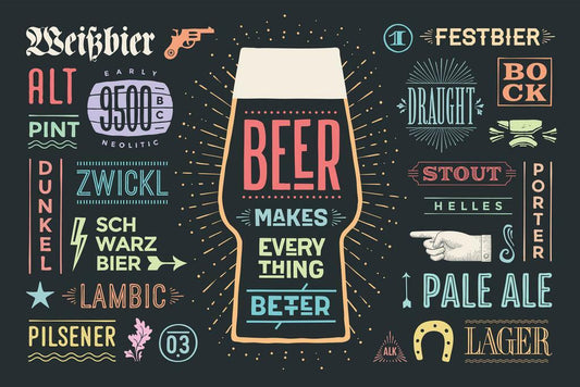 Beer Makes Everything Better Poster | Funny Quote Sign | Man Cave Wall Art