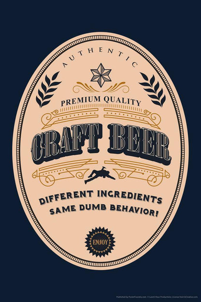 Craft Beer Label Poster | Vintage Style Design | Brewery Wall Art