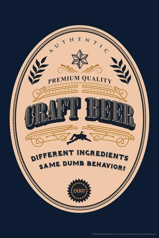 Craft Beer Label Poster | Vintage Style Design | Brewery Wall Art