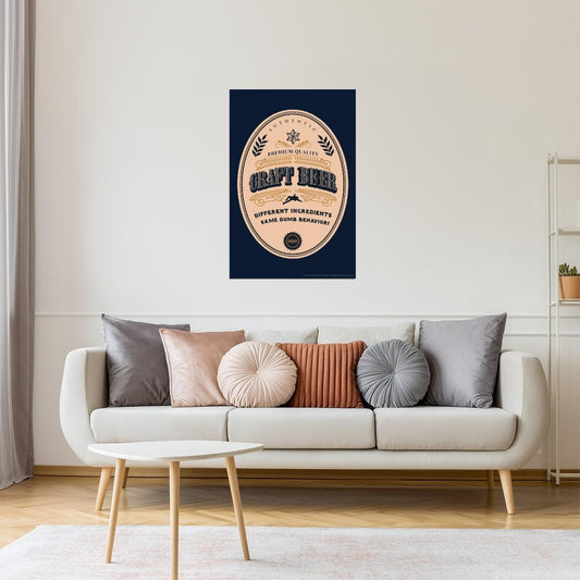 Craft Beer Label Poster | Vintage Style Design | Brewery Wall Art