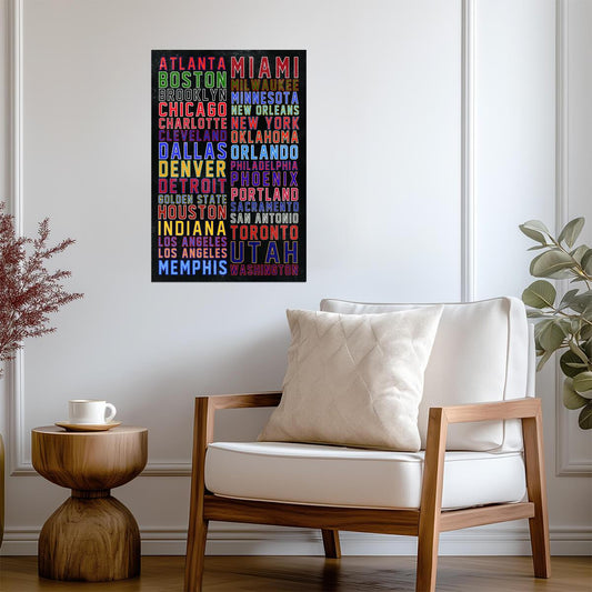 Colorful Sports City Collage | Abstract Team Art | Fan Poster