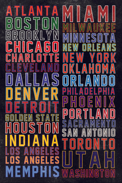 Colorful Sports City Collage | Abstract Team Art | Fan Poster