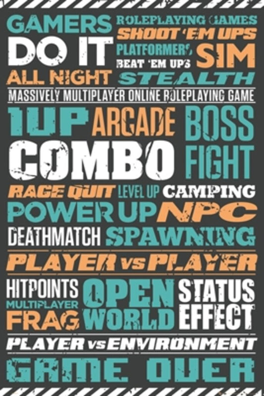 Gaming Word Cloud | Typographic Art Print | Gamer Room Decor Poster
