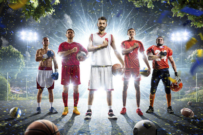 Multi-Sport Collage | Athletic Wall Art | Basketball Football Soccer Poster