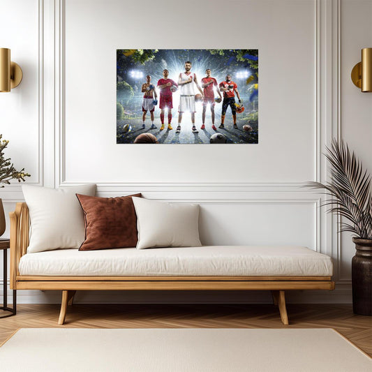 Multi-Sport Collage | Athletic Wall Art | Basketball Football Soccer Poster