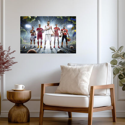 Multi-Sport Collage | Athletic Wall Art | Basketball Football Soccer Poster