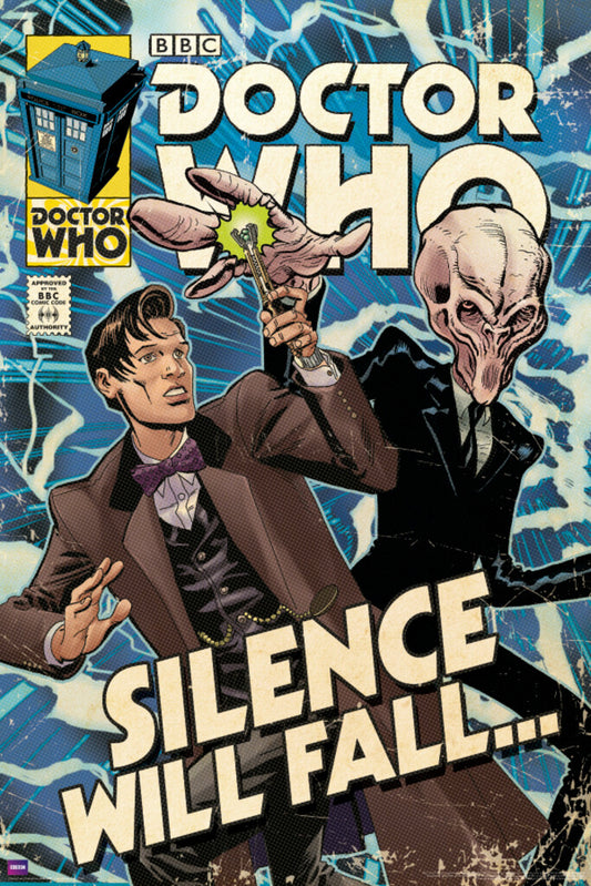 Doctor Who Silence Will Fall Poster | Comic Book Cover Art | Sci-Fi Wall Decor