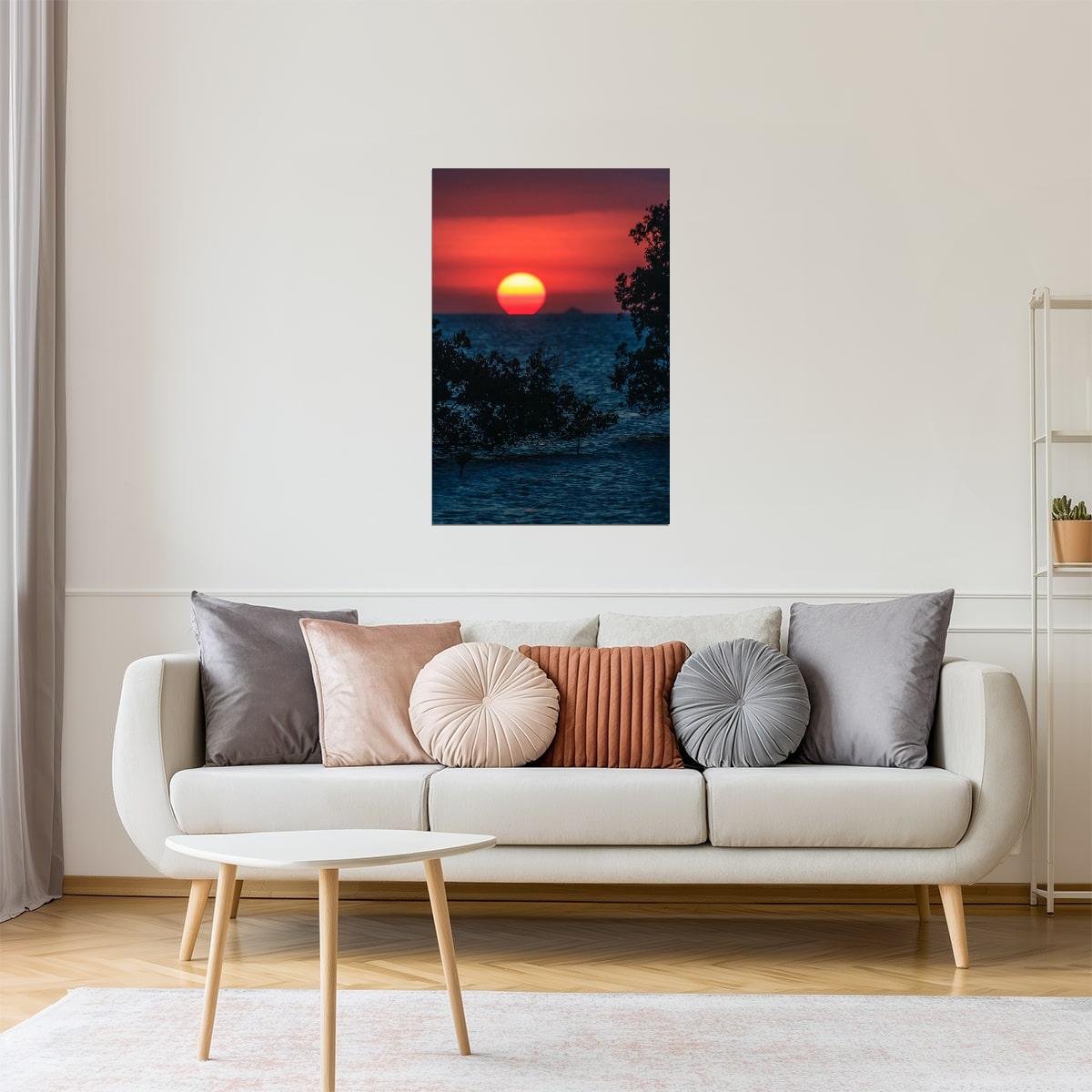 Tropical Sunset Mangrove Poster | Coastal Photography | Seascape Wall Art