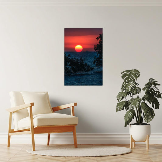 Tropical Sunset Mangrove Poster | Coastal Photography | Seascape Wall Art