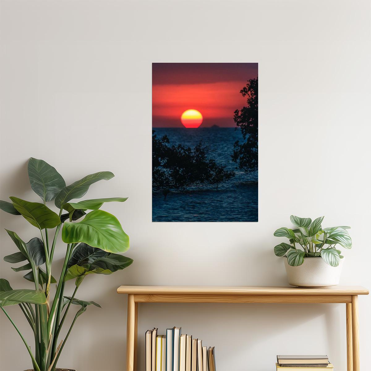 Tropical Sunset Mangrove Poster | Coastal Photography | Seascape Wall Art