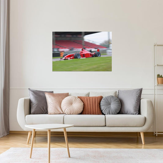 Red Formula One Car Poster | Racing Photography | Motorsports Wall Art