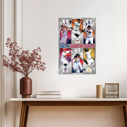 Baseball Superstars Collage | Sports Poster | Legendary Players Wall Art