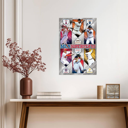 Baseball Superstars Collage | Sports Poster | Legendary Players Wall Art