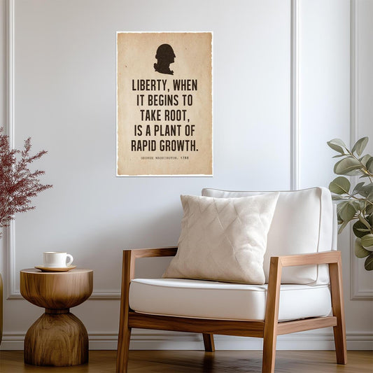 George Washington Liberty Quote Silhouette | Presidential Wall Art | American History Poster - Type & Quotes Poster