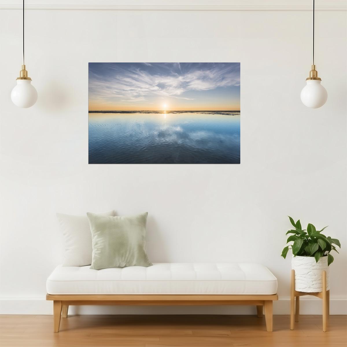 Wadden Sea Sunset Poster | Germany Coastal Photography | Nature Wall Art