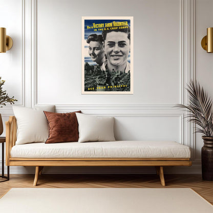 "Be a Victory Farm Volunteer" | U.S. Crop Corps Poster | WWII Home Front Propaganda - Vintage & Retro Poster