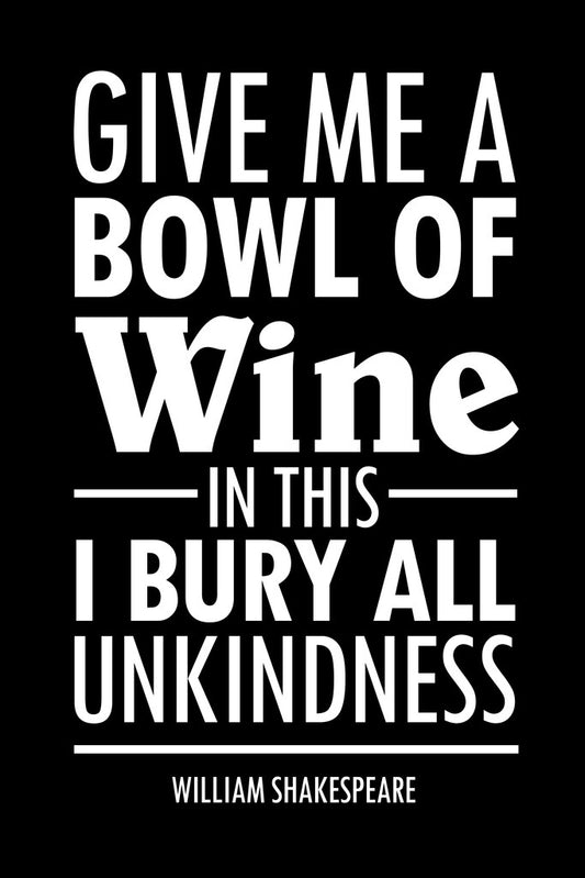 Give Me A Bowl Of Wine | William Shakespeare Quote Poster | Julius Caesar Literary Art - Type & Quotes Poster