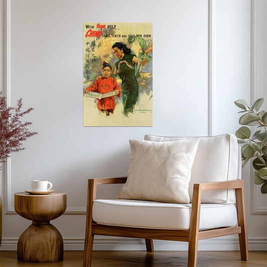 "With Your Help China Shall Have..." | United China Relief | WWII Propaganda Poster - Vintage & Retro Poster