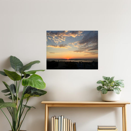 San Francisco Bay Sunrise Poster | Oakland View Photography | Cityscape Wall Art