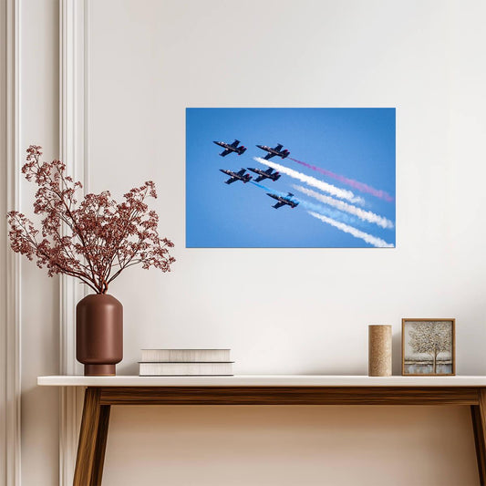 Patriots Jet Team in Formation | Civilian Aerobatic Photography | Airshow Poster - Cars Poster